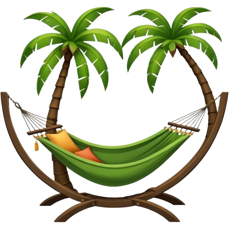 palm tree with hammock in Volcano Island emoji