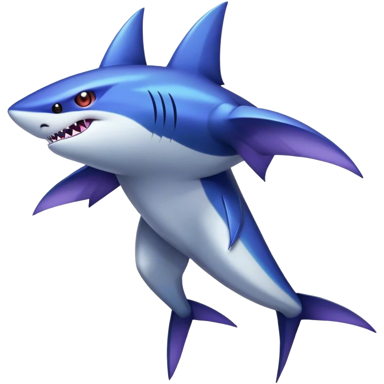 Shiny Dark Sharpedo-Haunter-fusion-hybrid full body emoji