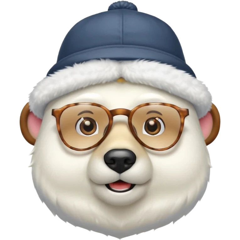  polar bear wearing glasses and a hat emoji