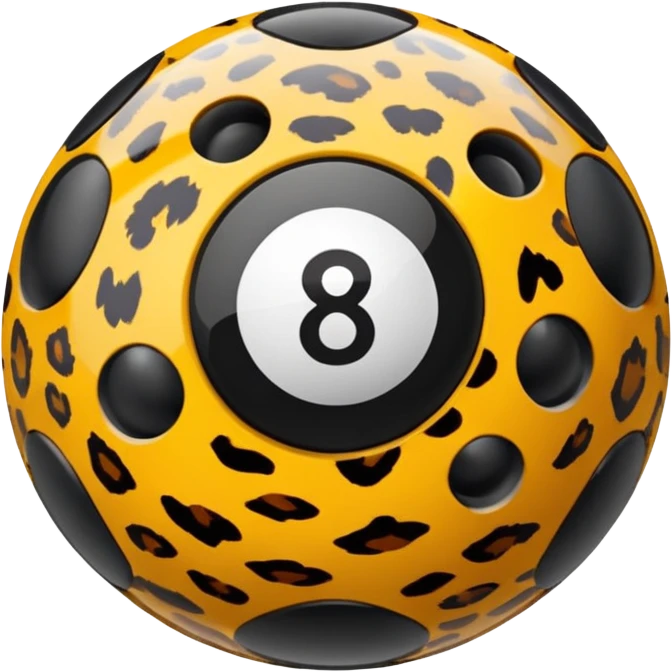 lucky 8 ball but leopard print emoji