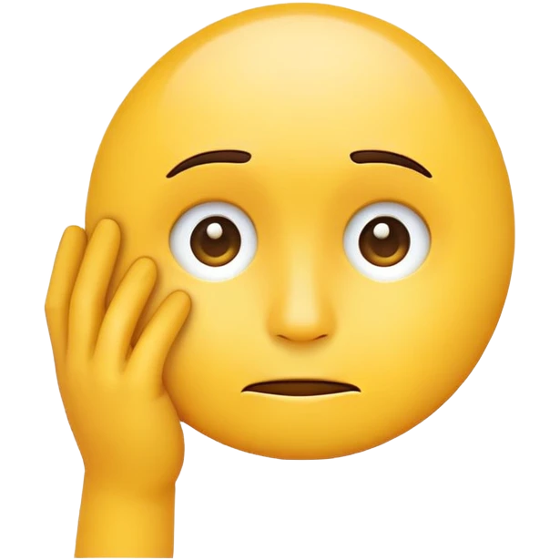 Circle face yellow emoji thinking with hand on face emoji
