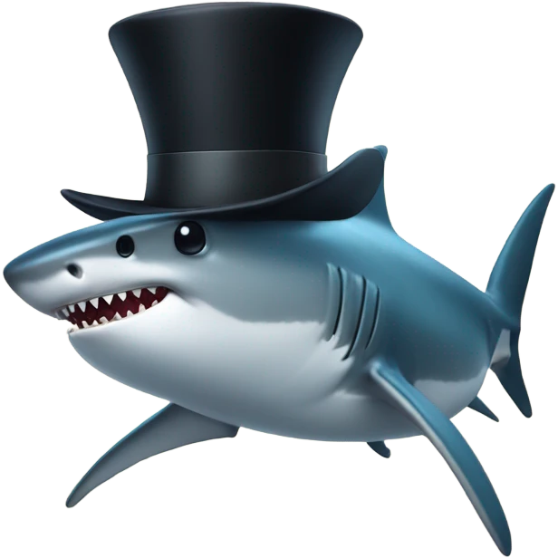 Shark with a top hat emoji