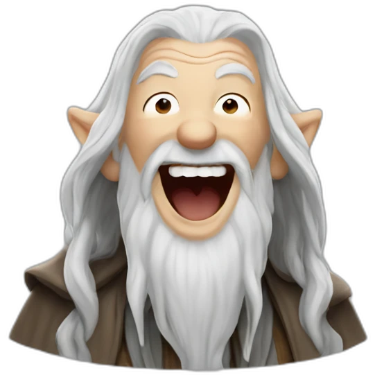 Gandalf laughing out loud emoji
