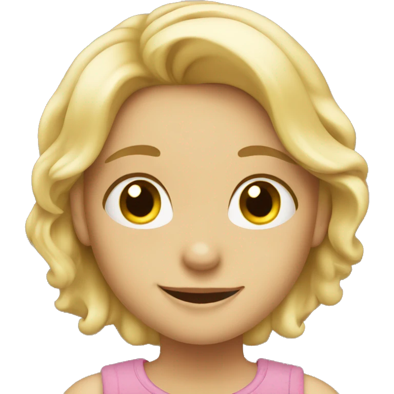 Blonde girl being happy and cuddly emoji