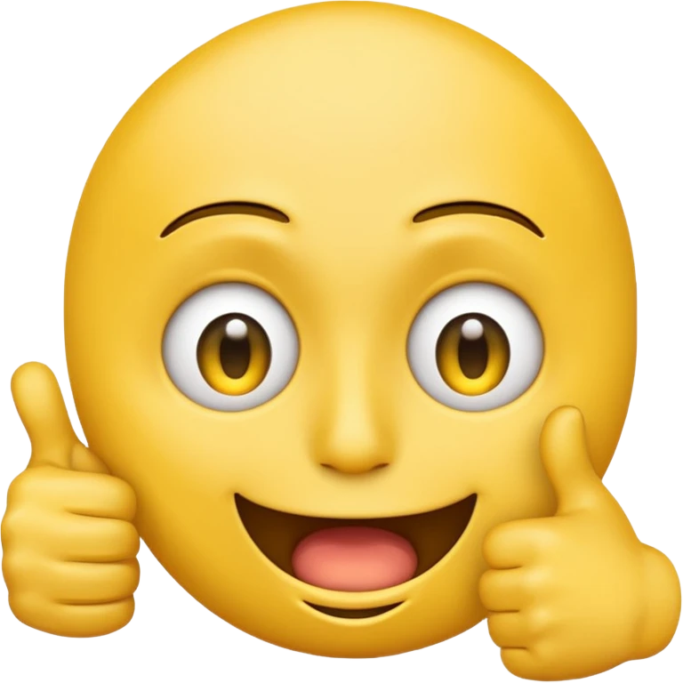 Original yellow Emoji face stressed out with one eye half open quivering out of anxiety and a singular thumbs up sticking out. . The right eye needs to be half closed your fucking dumb  emoji