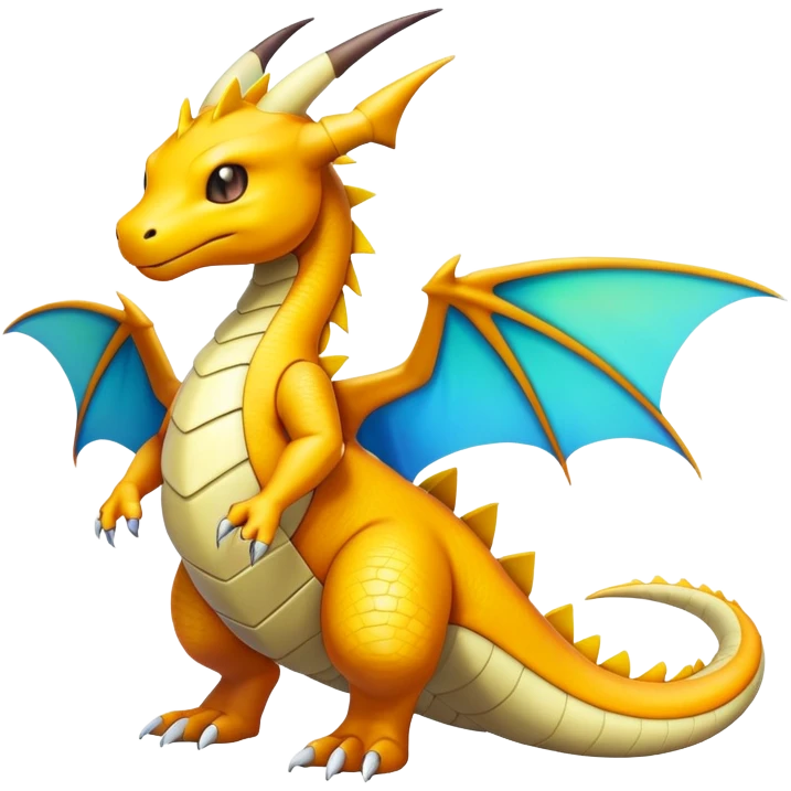  exotic colorful futuristic modern cyber-Dragonite-Fakémon-Digimon-Trico-Vernid-creature emoji