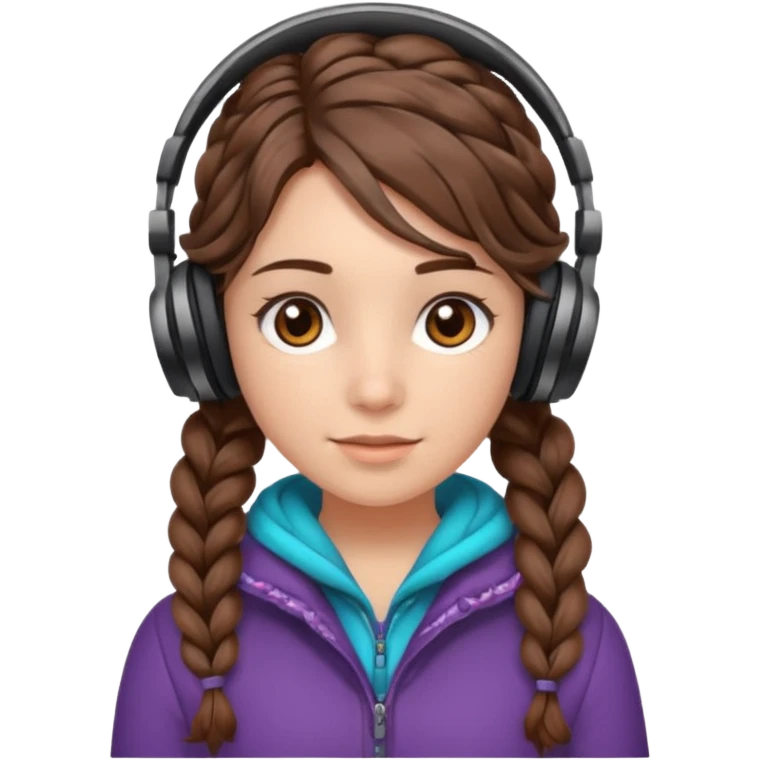 Я хочу дівчину з світлою шкірою корисним волоссям коричне вими очима і з навушниками і в теплому одязі і кучеряве не дуже у косичці  emoji