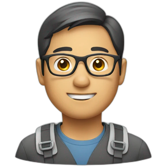 A gentle Asian engineer wearing glasses. emoji