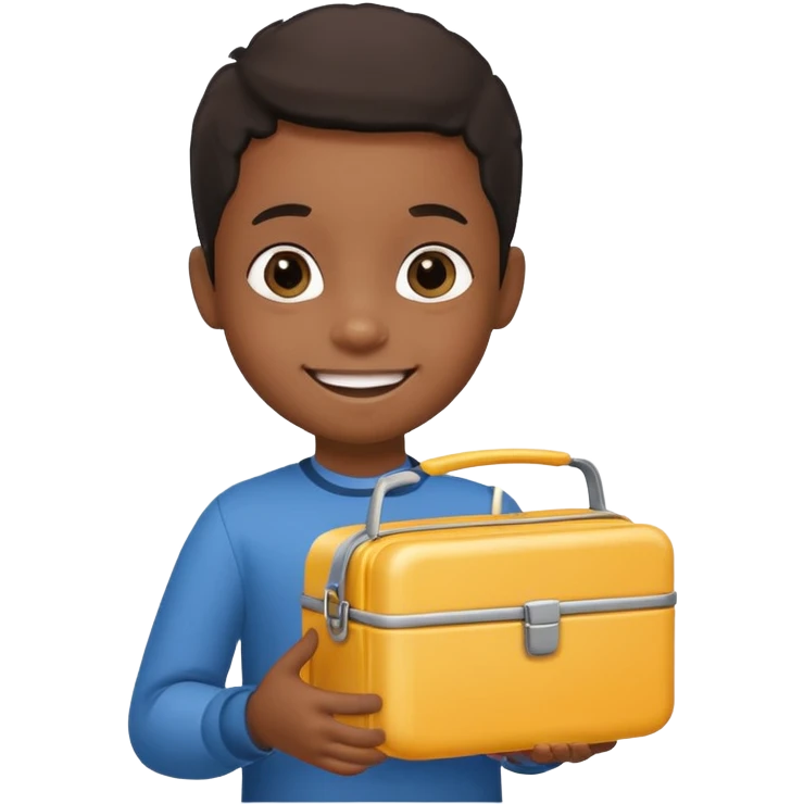 balck child with lunchbox emoji
