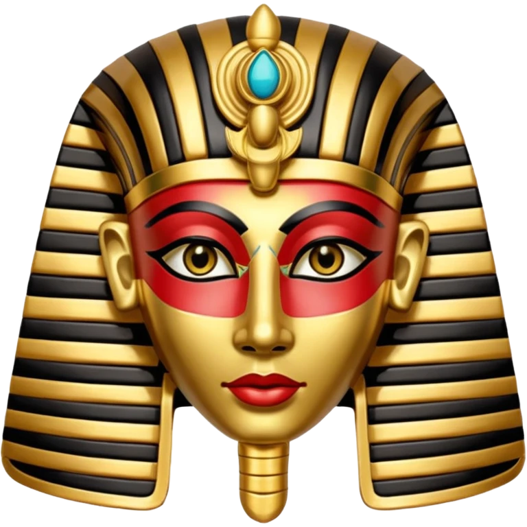 Egyptian Colorfully Painted Intricate Delicate Gracious Holy Gold Mask  emoji
