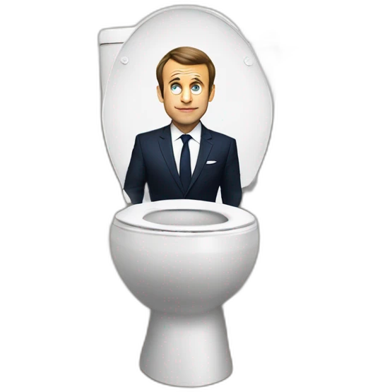 emanuel Macron au toilettes emoji