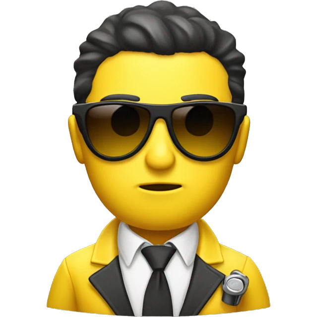 yellow suit mafia with thompson gun and sunglasses emoji