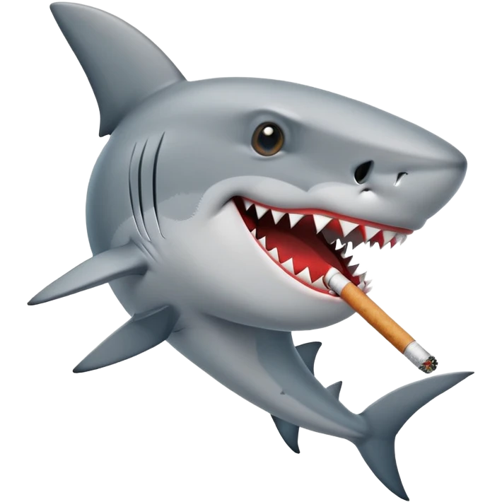 shark smoking a cigarette  emoji