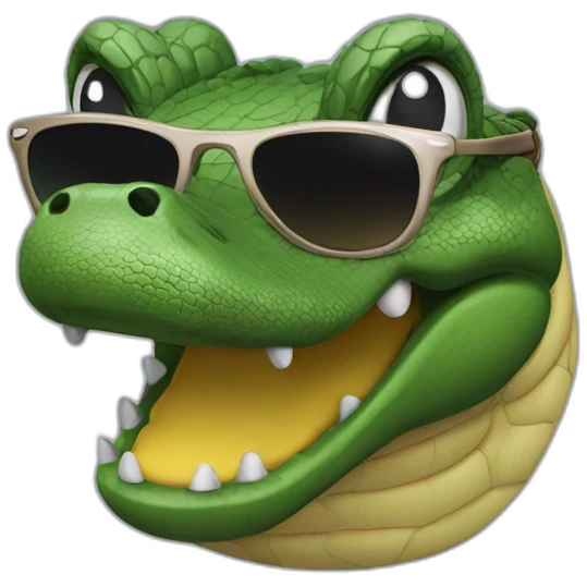 Cocodrile with sunglasses emoji
