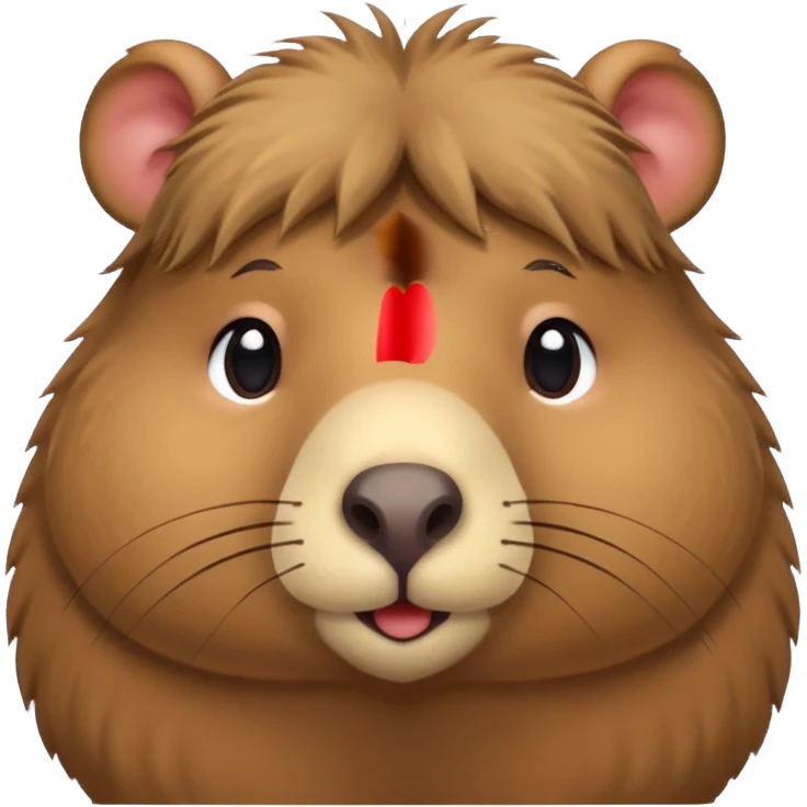 cute capybara face in a heart shape emoji