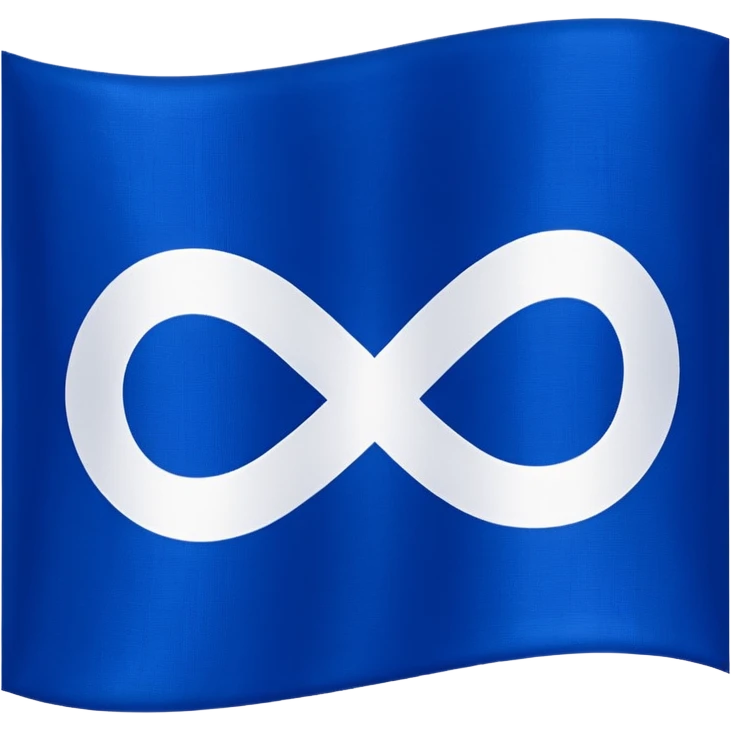 A deep blue flag with a white infinity symbol in the middle emoji
