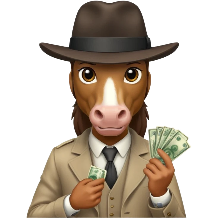 Horse gangster with money emoji