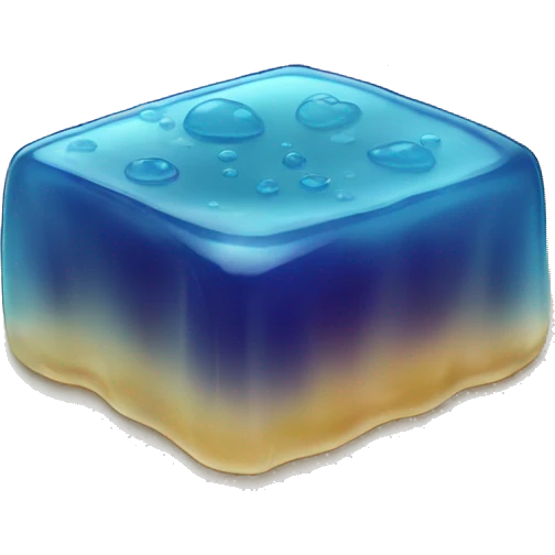square blue jelly slab on plate emoji