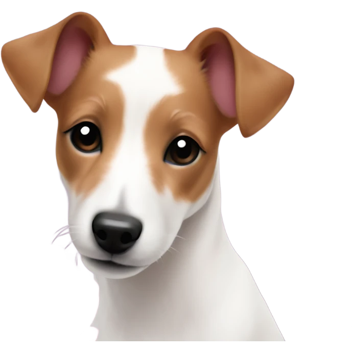 cute jack russell terrier holding light pink peonies emoji
