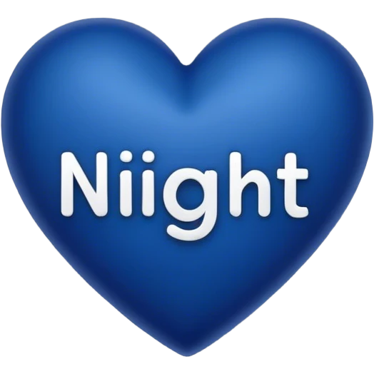Dark blue heart with Night in the middle  emoji