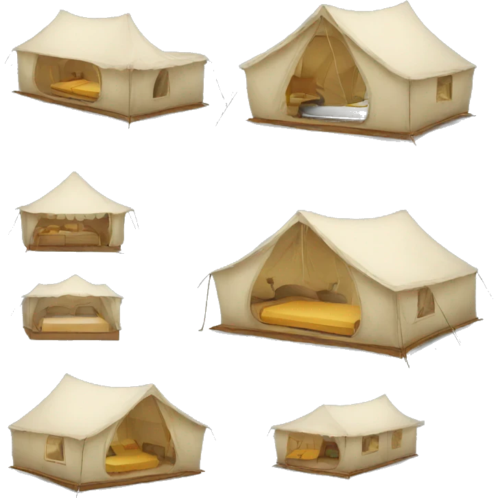 big tent with beds inside  emoji