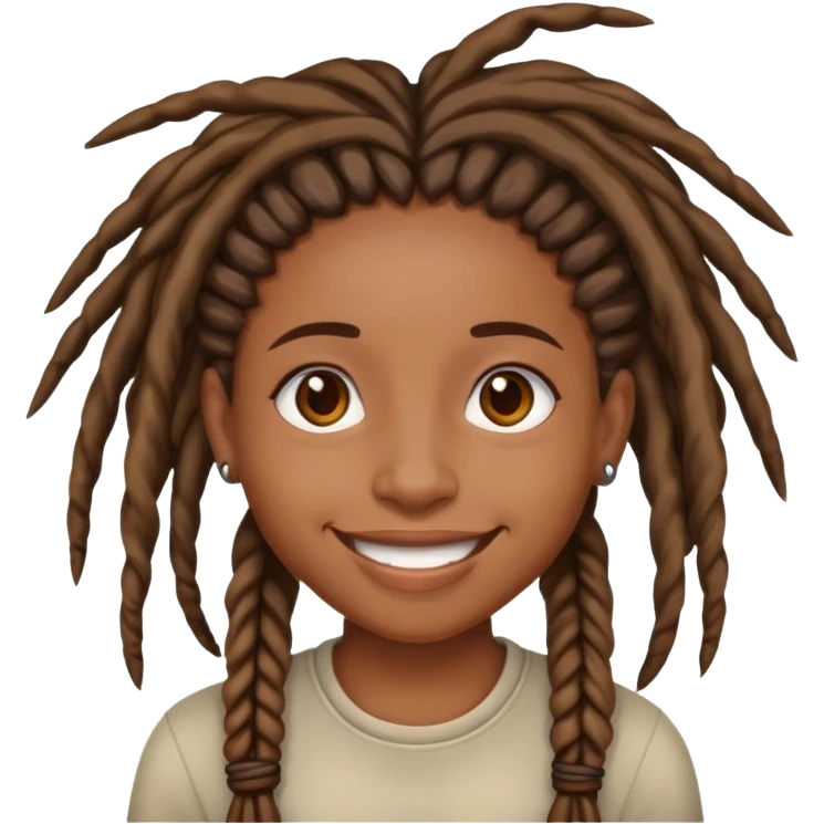 brownskin girl with dreads emoji