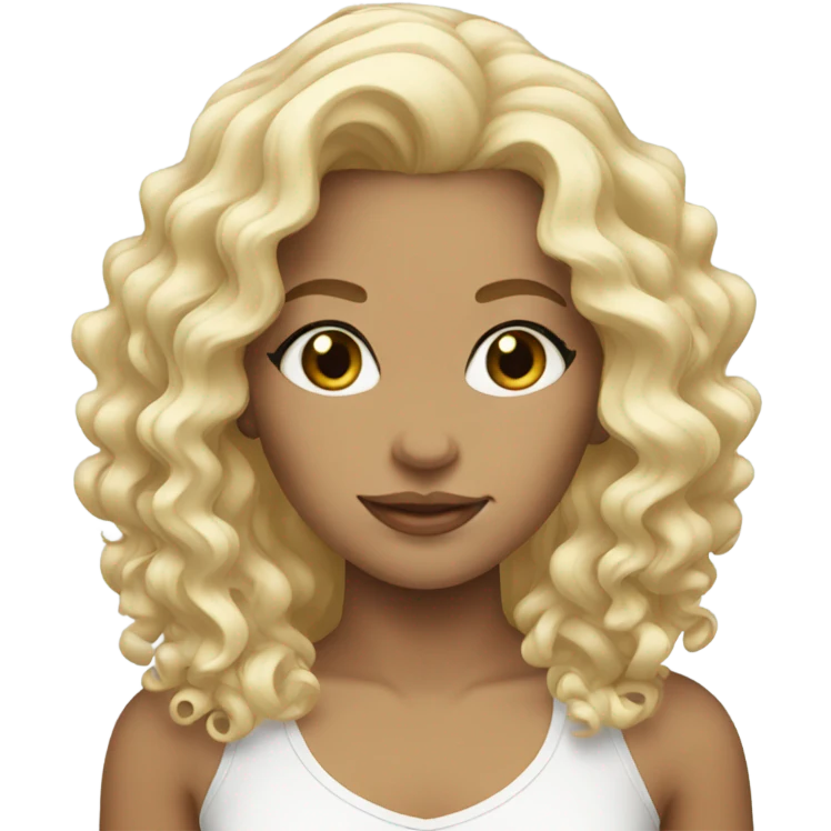 Blonde girl white with curls  emoji