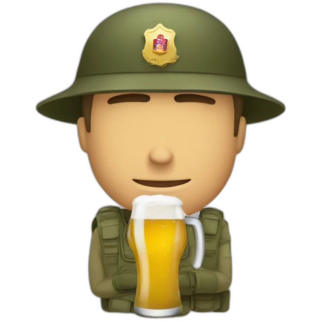 Soldier drinking beer emoji