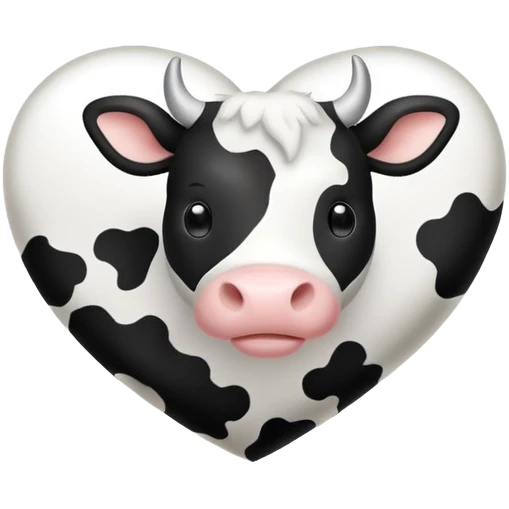 Cute heart with cow print pattern emoji