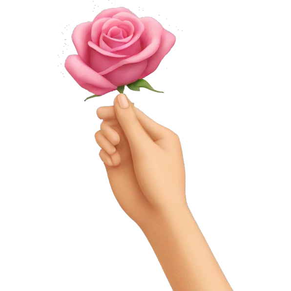 Una mano entregando una rosa emoji