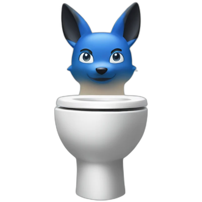 toilet with lucario head atop emoji