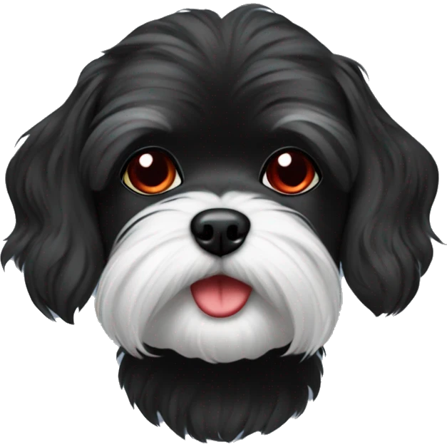 black maltese with red mustache  emoji