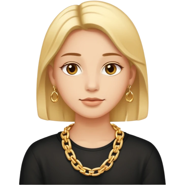 Neutral entrepreneur with gold chain, relaxed confident expression, minimal luxury feel emoji