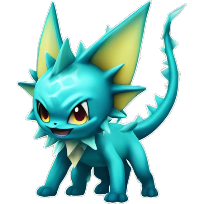Edgy Vaporeon With Fins and spikes full body emoji