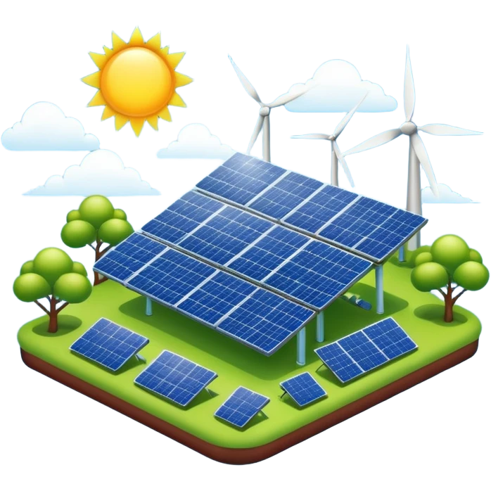 Green energy  power plant solar power  emoji