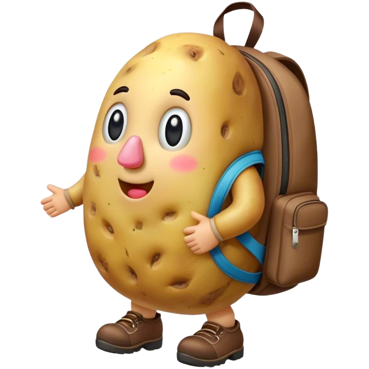 a potato going school emoji