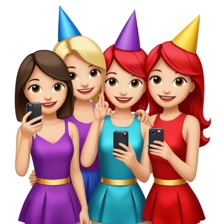 girls taking photo in club background emoji