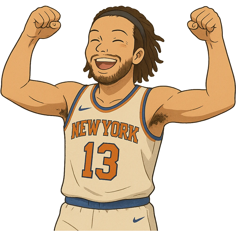 ghibli style Jalen Brunson basketball celebration emoji
