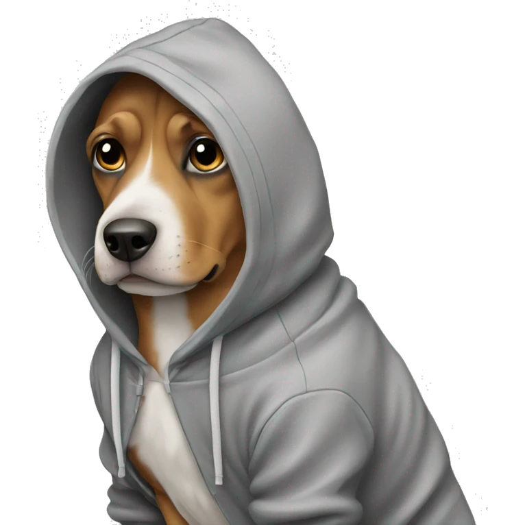 Dog wearing hoodie emoji
