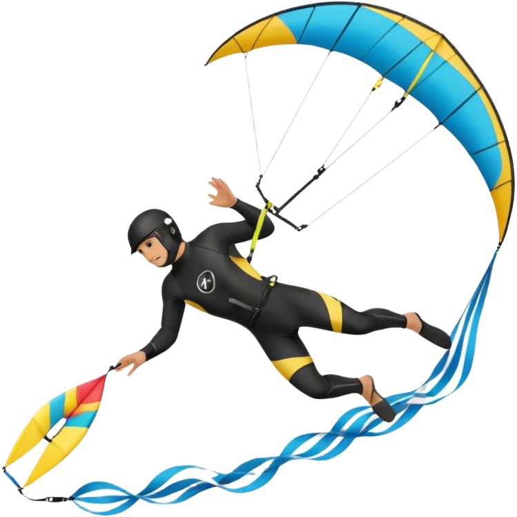 Kiterman en el aire ,caucasico con traje neopreno y casco negro, haciendo un down loop con el kite 13 metros emoji