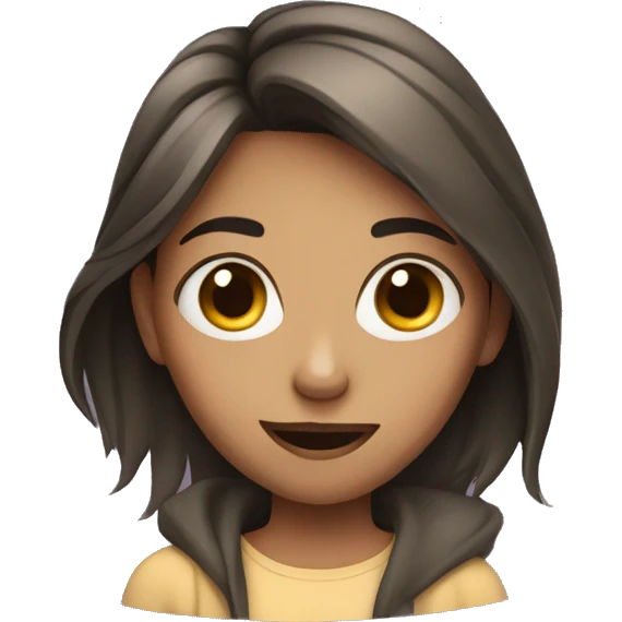 Girl with weird face emoji