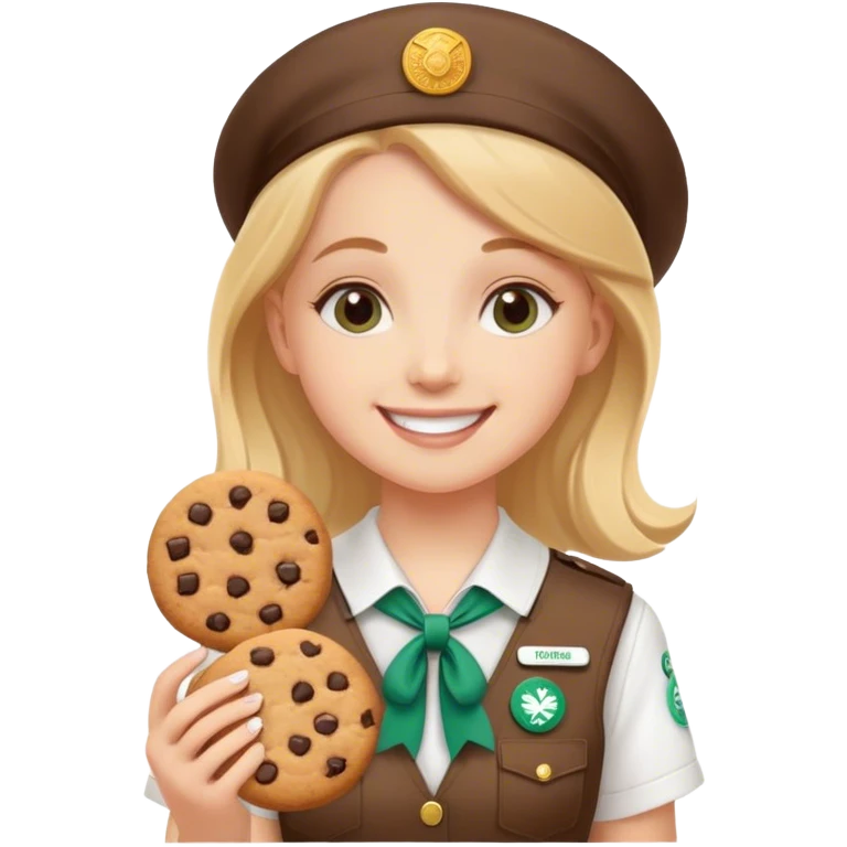 white girl scout selling cookie at Wendy’s big  emoji