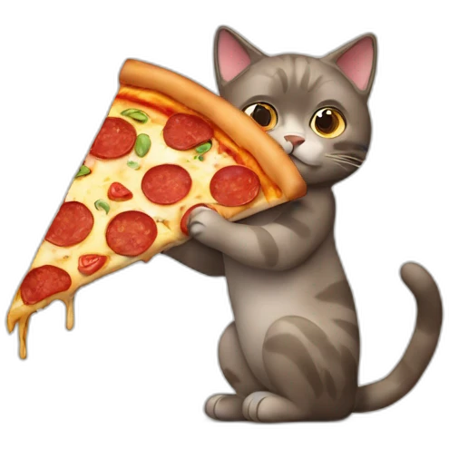 CAT WITH PIZZA  emoji