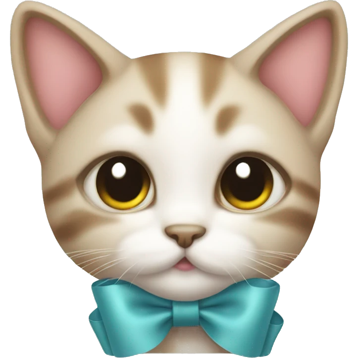 cute kitten with nice bow emoji