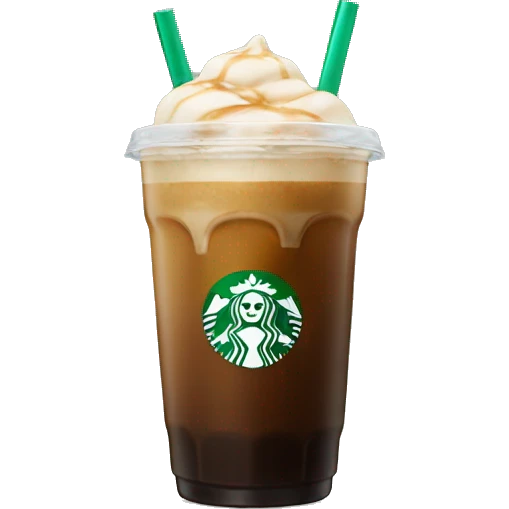 Starbuck ice coffee with ice cubes emoji