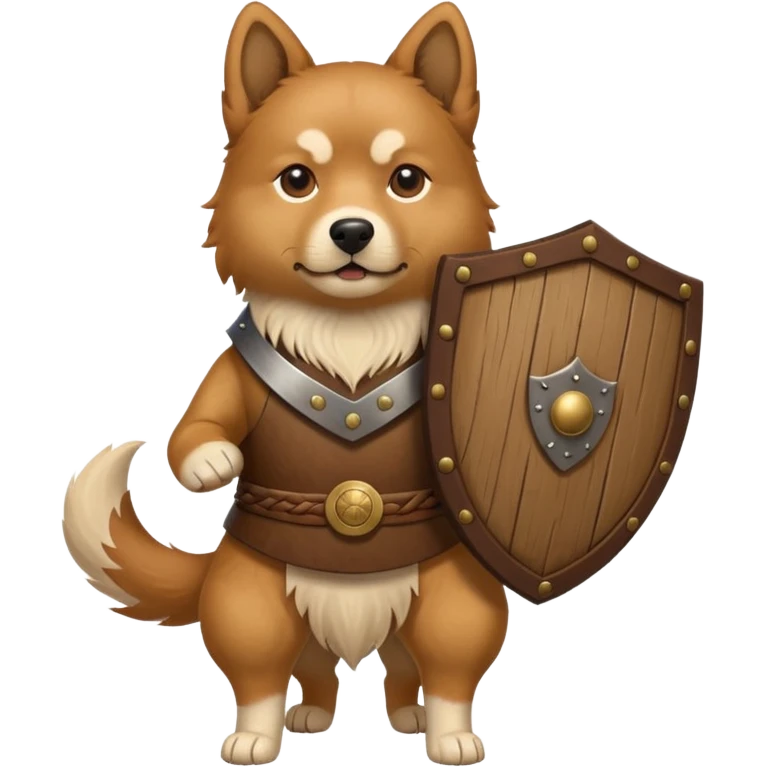 ancient korean dog with only wooden shield emoji