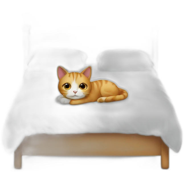 Cat on bed emoji