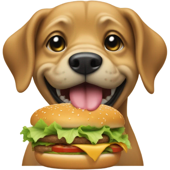 Dog eating burgers emoji