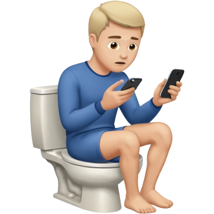 Mann während dem kacken am handy emoji