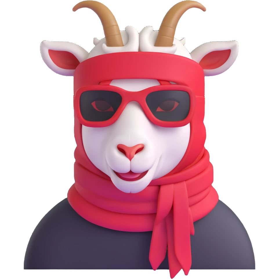 goat with a red ski mask emoji